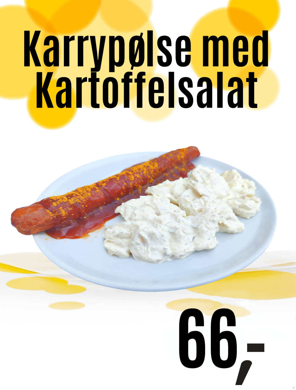 Karrypølse med kartoffelsalat