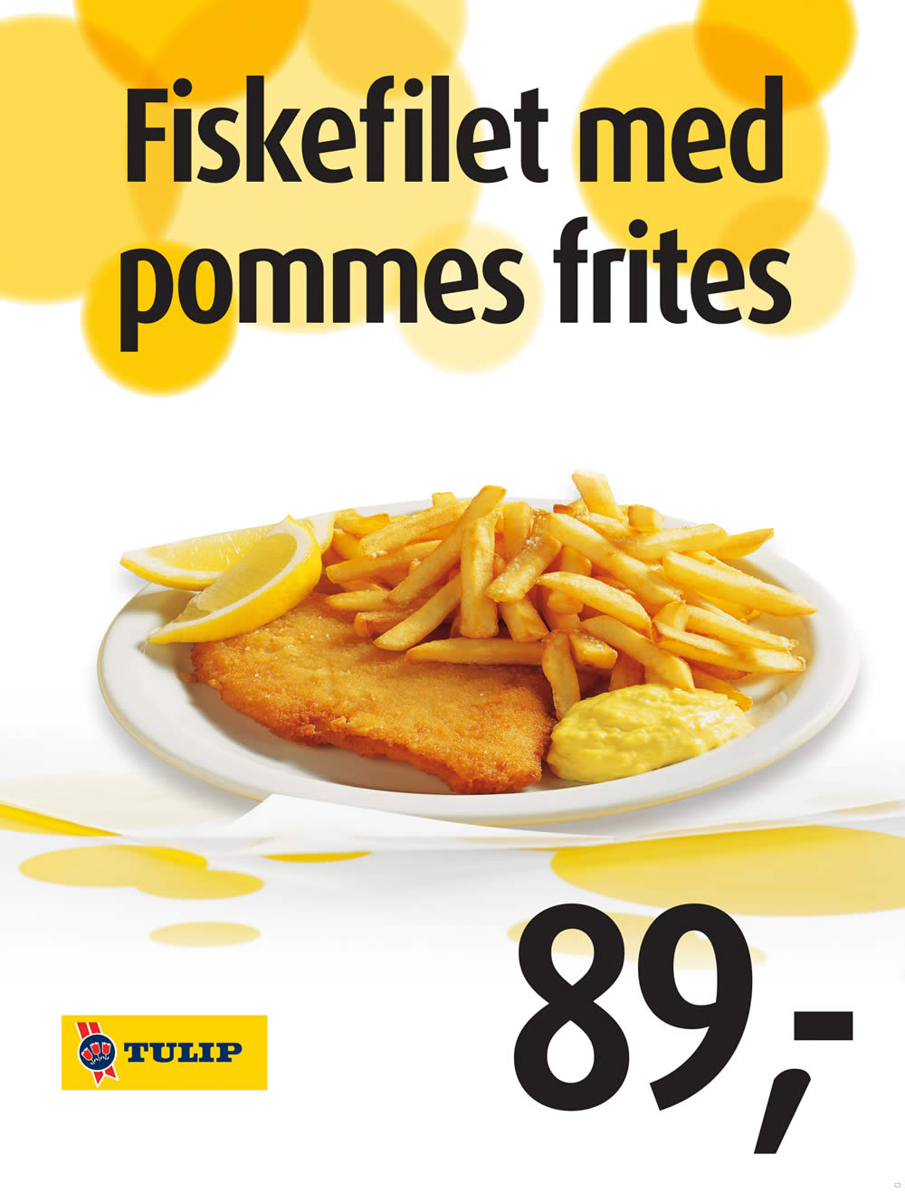 Fiskefilet med pommes frites